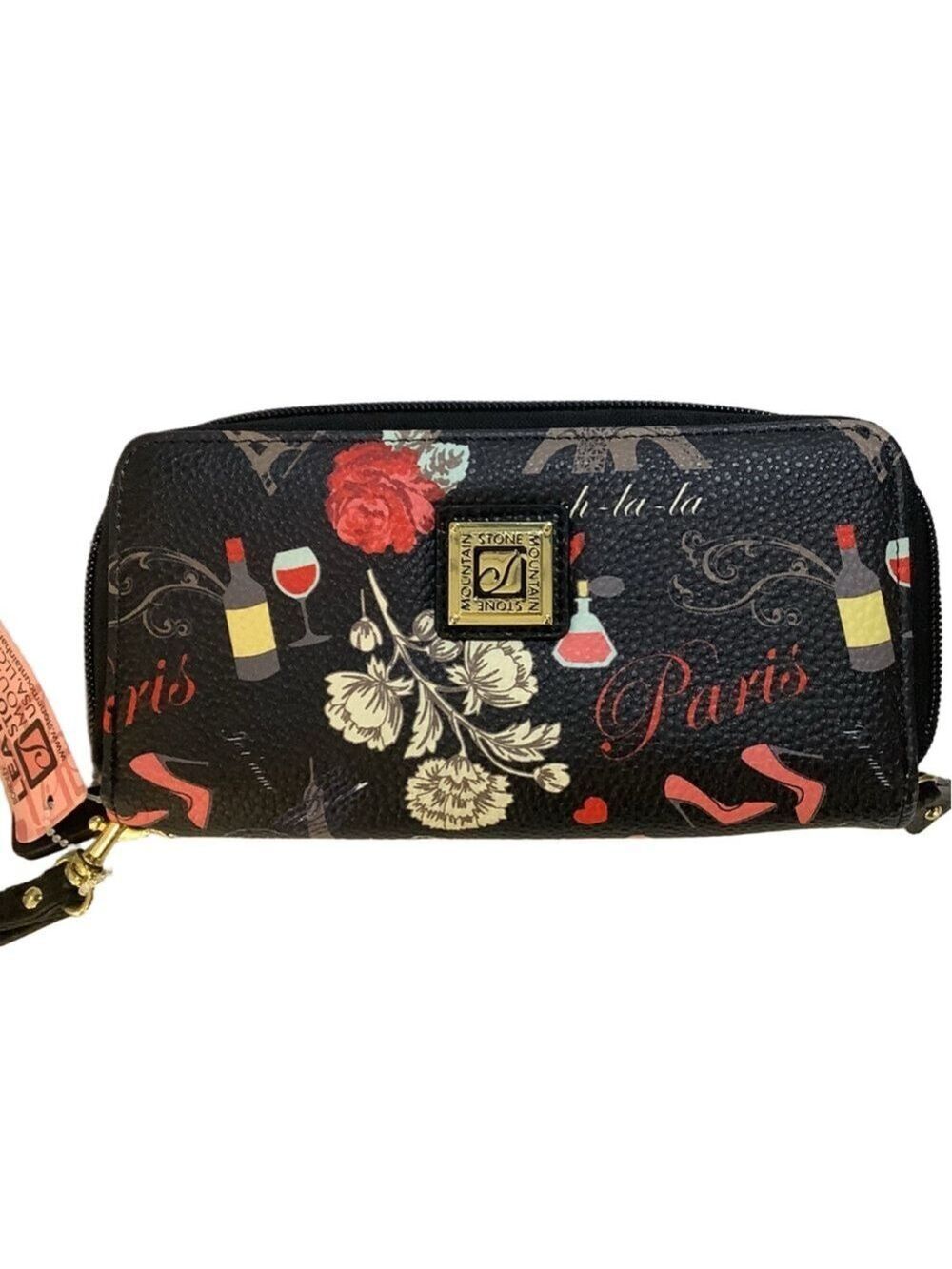 Stone Mountain Paris Themed Wristlet Wallet New